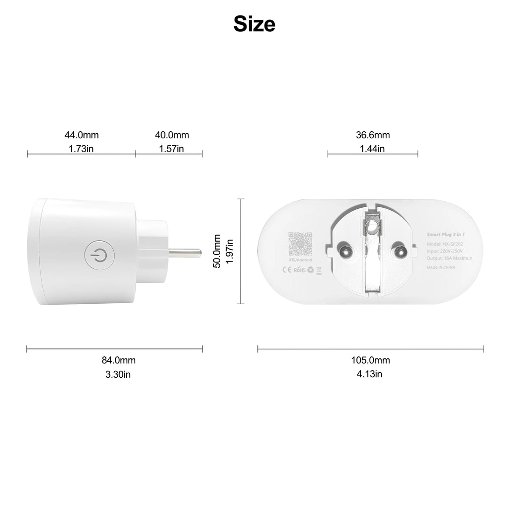 Smart Wi-Fi Dual Socket with Power Monitoring and Voice Control