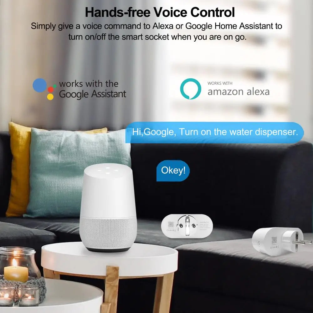 Smart Wi-Fi Dual Socket with Power Monitoring and Voice Control