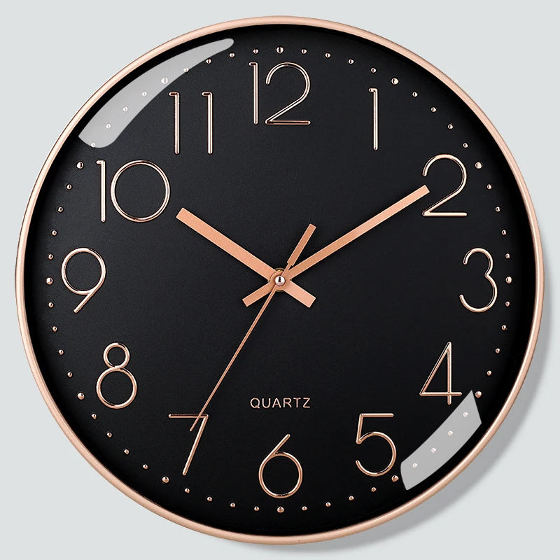 8-Inch Silent Plastic & Glass Wall Clock