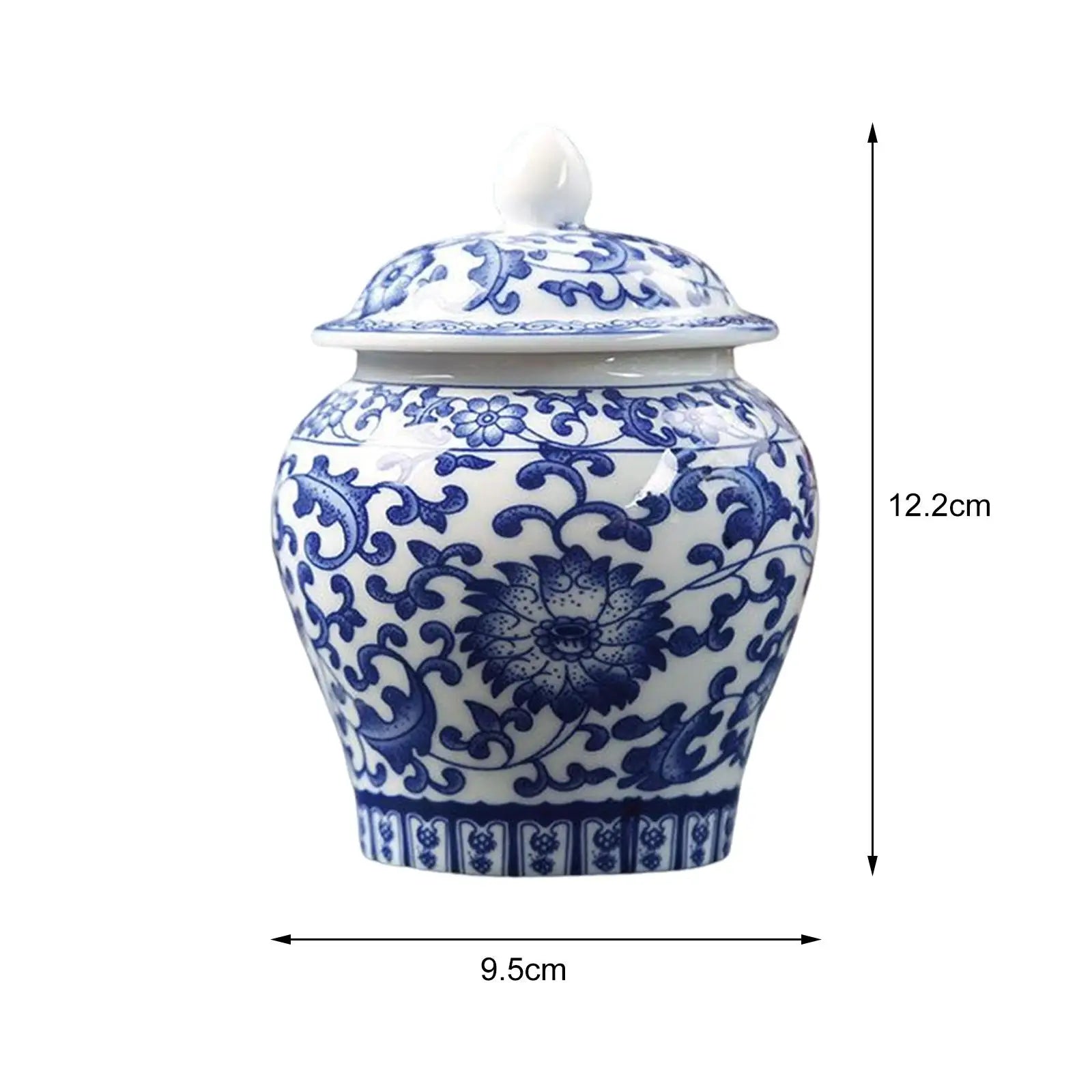 Classic Blue & White Ceramic Ginger Jar Vase