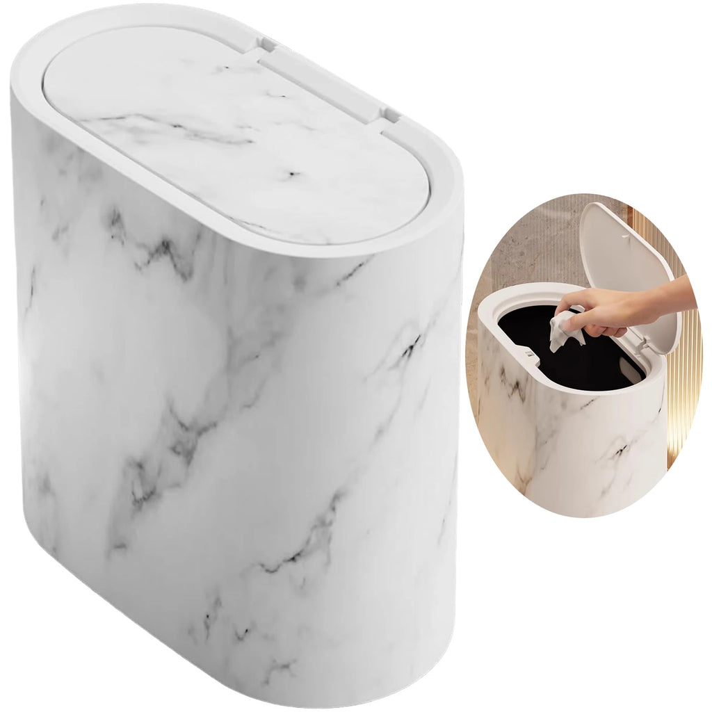 Marble Pattern Trash Can