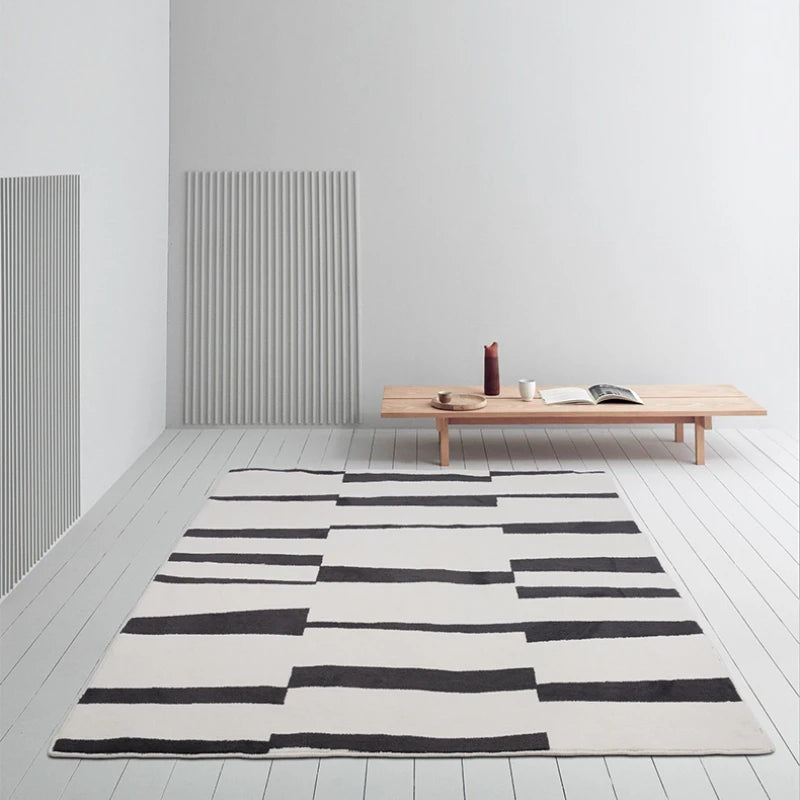 Modern Striped Polyester Area Rug