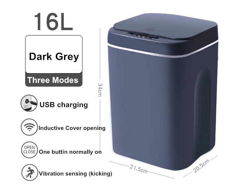 16L Touchless Smart Trash Can