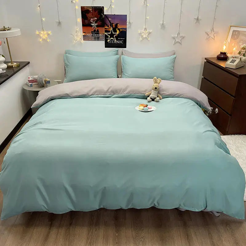 Solid Color Duvet Cover with Zipper
