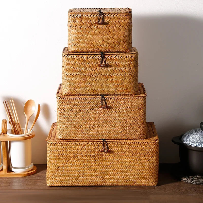 Hand-Woven Seaweed Storage Box