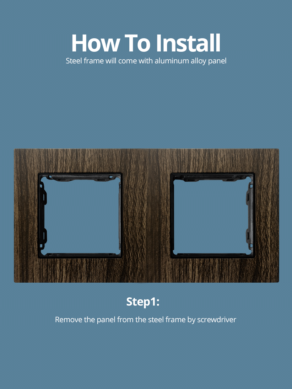 Wood Texture Aluminum Panel Wall Light Switch - DIY Free Combination