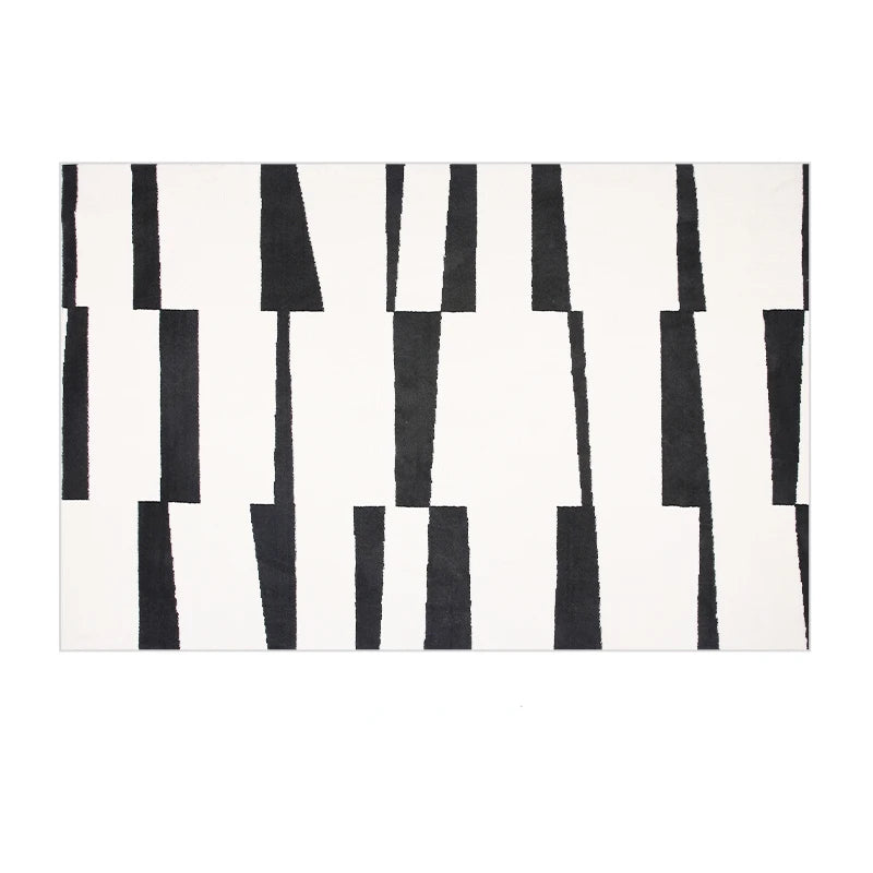Modern Striped Polyester Area Rug