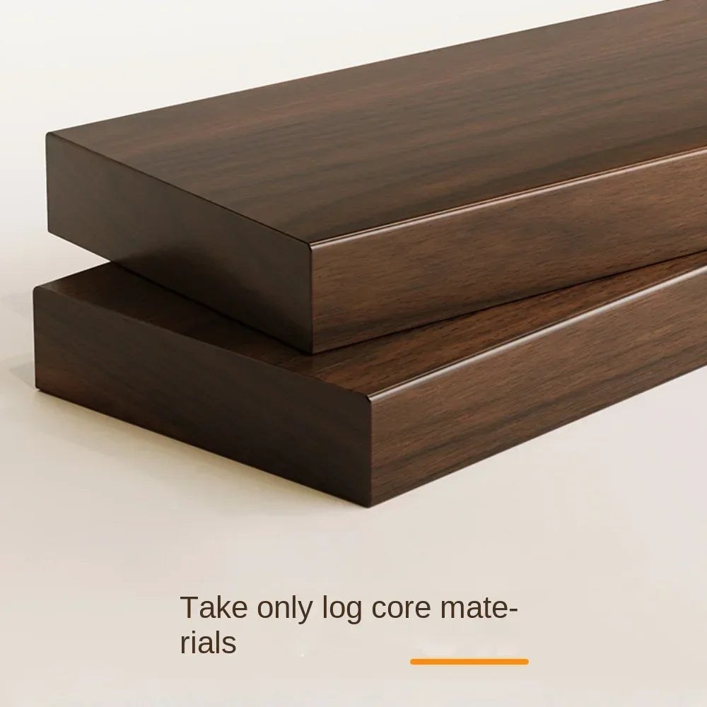 Single-Tier Wall-Mounted Wooden Shelf