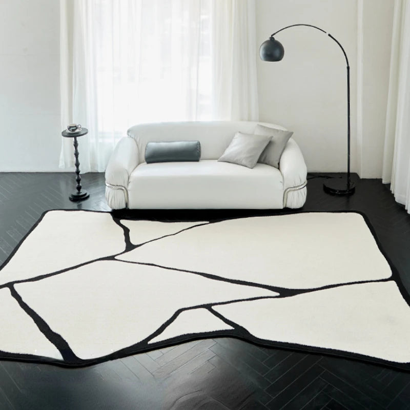 Modern Striped Polyester Area Rug