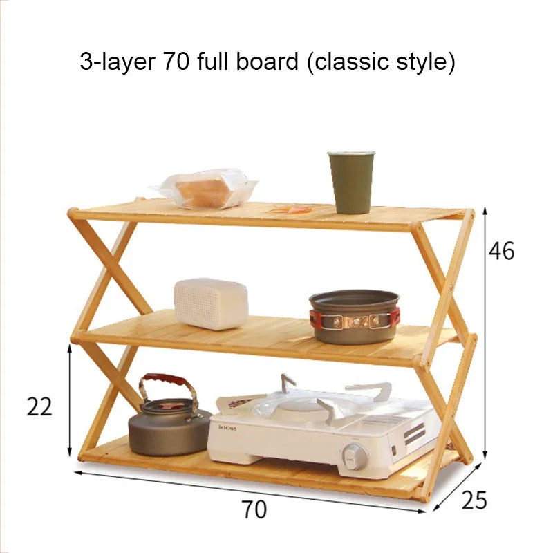 Camping & Outdoor Foldable Bamboo Rack
