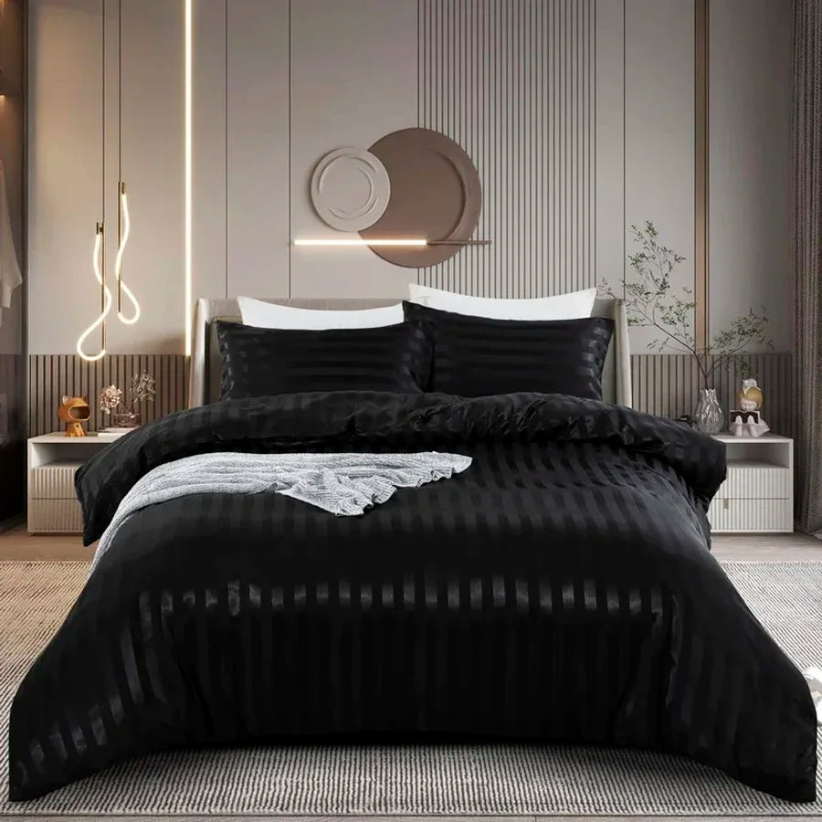 Satin Stripe Duvet Cover