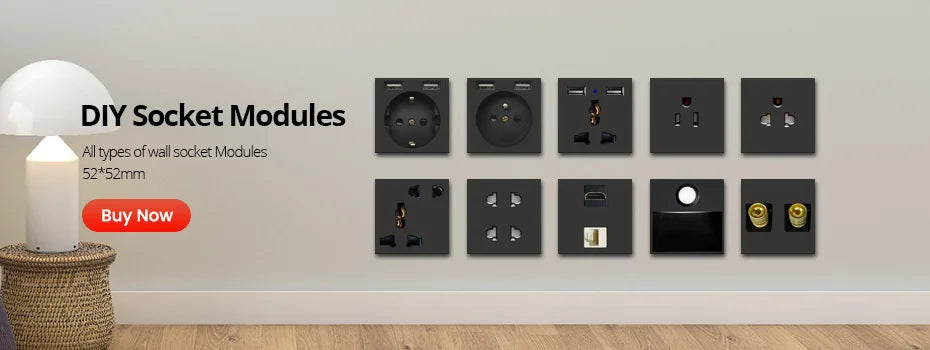 Wood Texture Aluminum Panel Wall Light Switch - DIY Free Combination