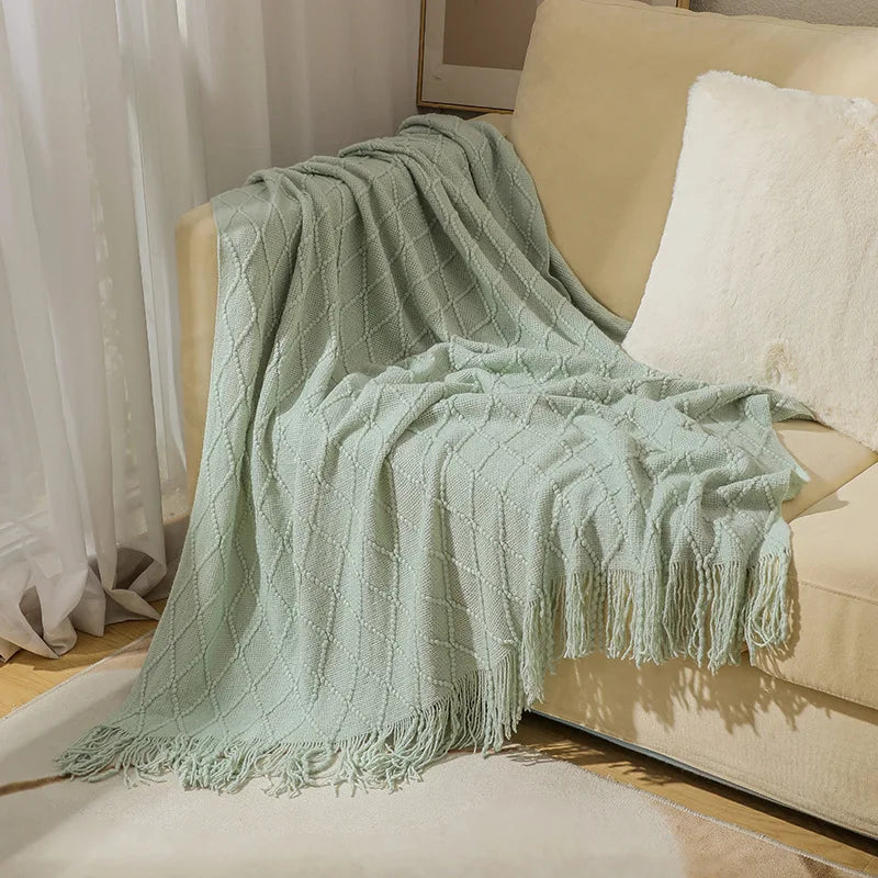 Acrylic Knit Throw Blanket