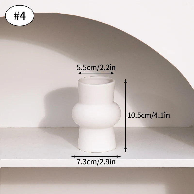 Elegant White Ceramic Decorative Vase