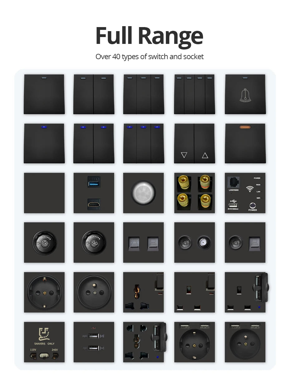 Wood Texture Aluminum Panel Wall Light Switch - DIY Free Combination