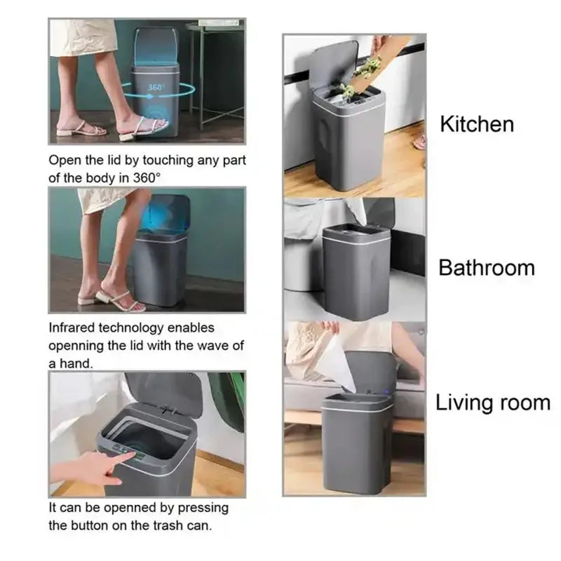 16L Touchless Smart Trash Can