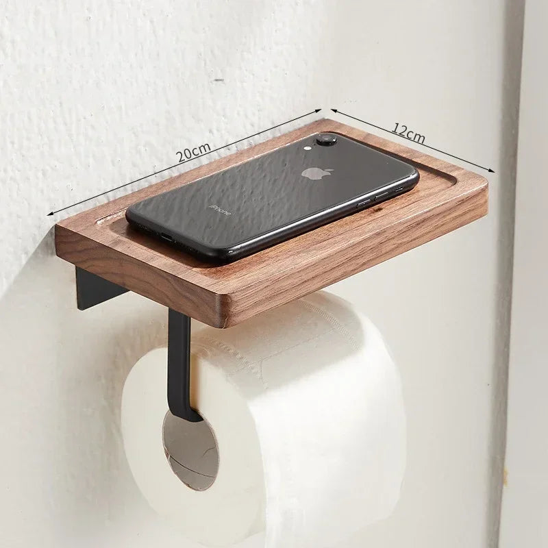 Single-Tier Wall-Mounted Wooden Shelf