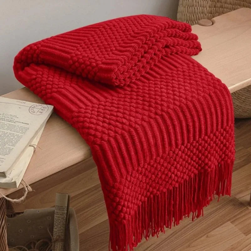Acrylic Knit Throw Blanket