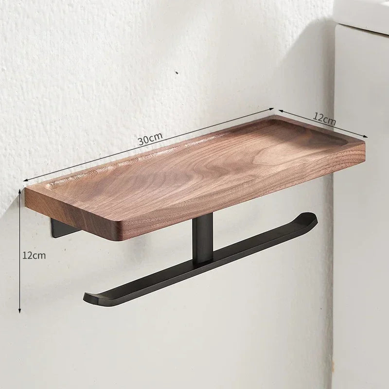 Single-Tier Wall-Mounted Wooden Shelf