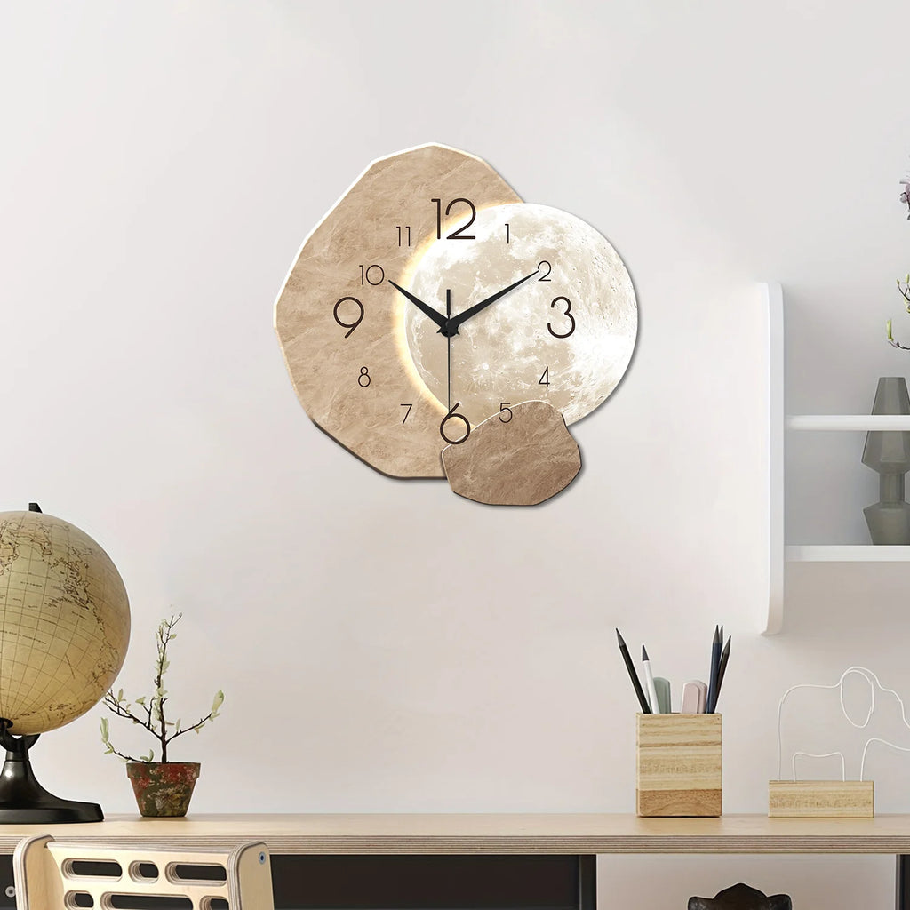 Japanese-Style Bamboo & Wood Quartz Wall Clock