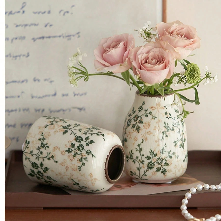 Handmade Ice Crackle Ceramic Bud Vase