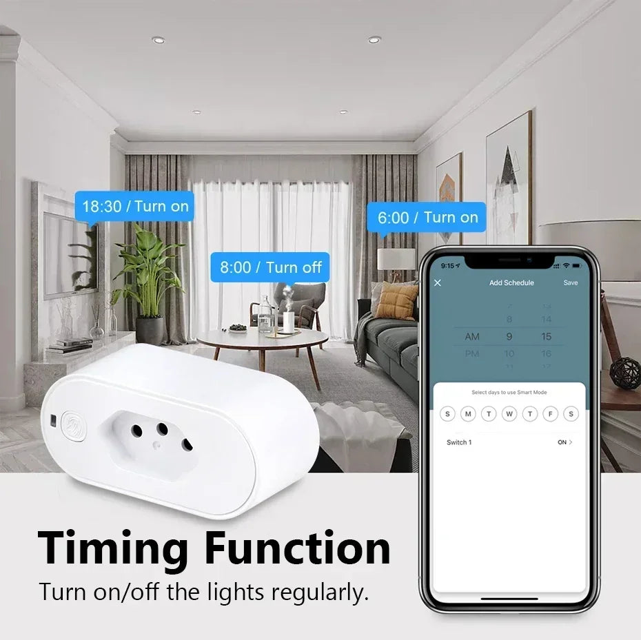 WiFi Smart Plug – 16A / 220V with App &amp; Voice Control