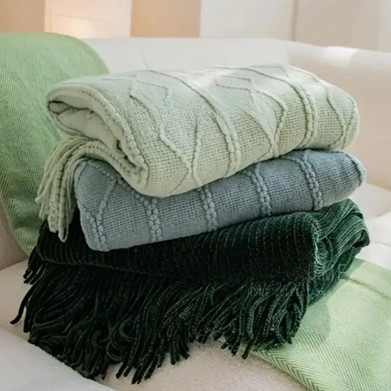 Acrylic Knit Throw Blanket