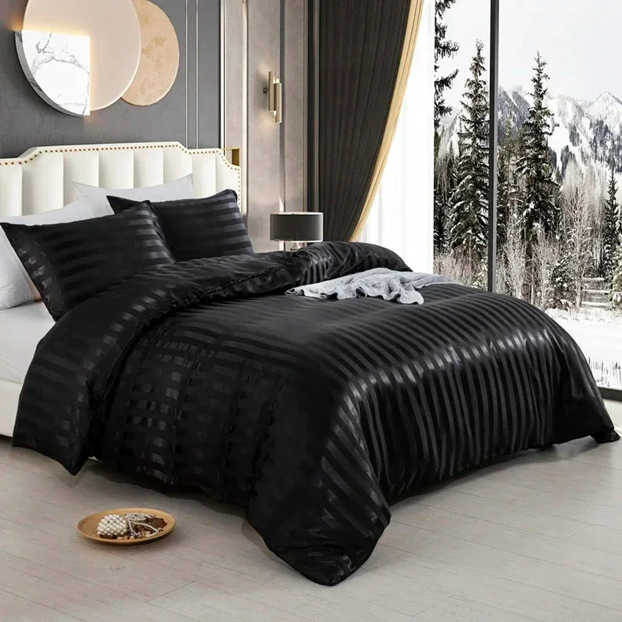 Satin Stripe Duvet Cover