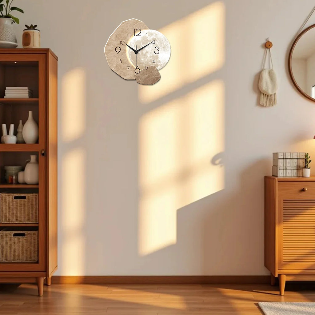 Japanese-Style Bamboo & Wood Quartz Wall Clock
