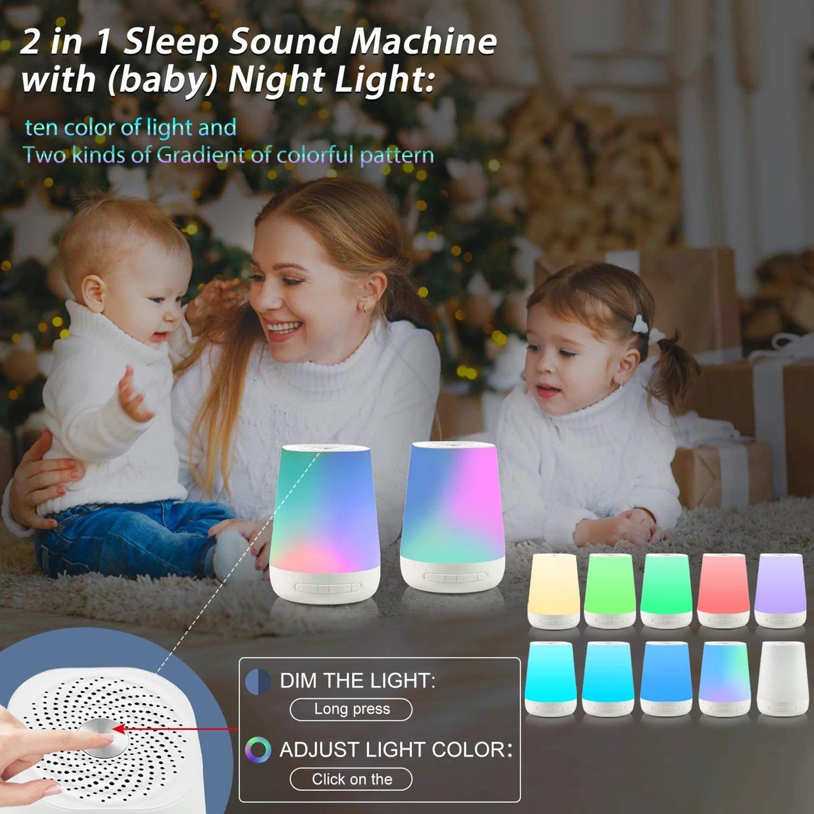 Portable Sleep Sound Machine with Night Light