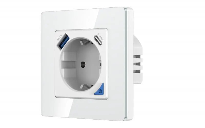 Smart EU Wall Socket with USB & Type-C Fast Charging
