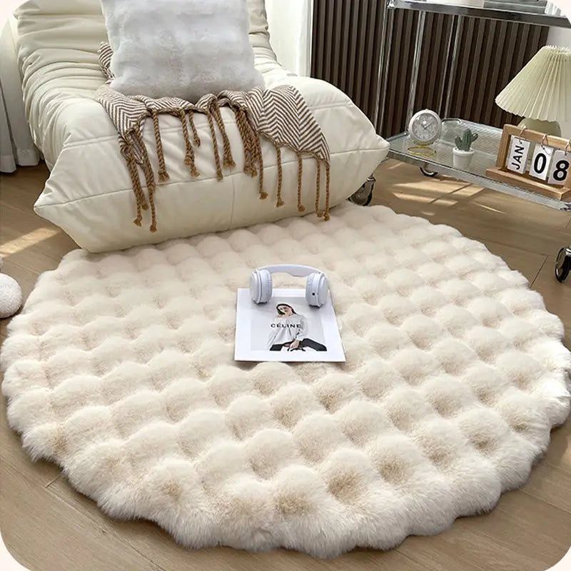 Round Solid Polyester Rug