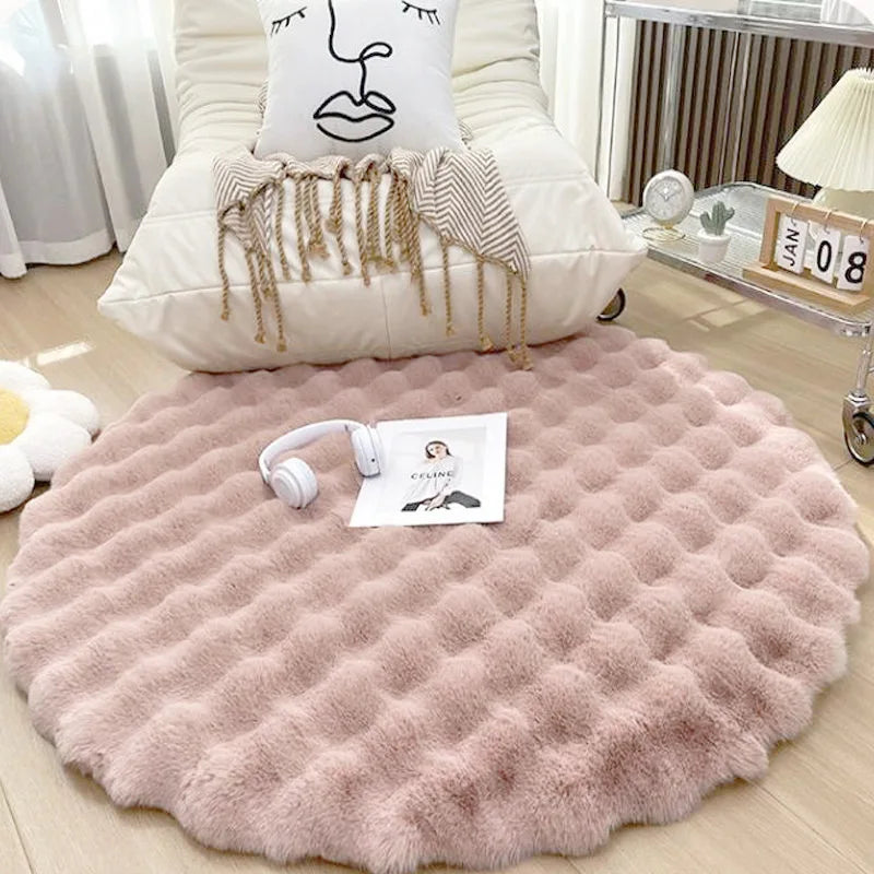 Round Solid Polyester Rug