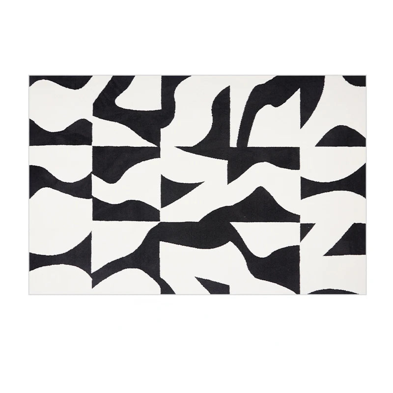 Modern Striped Polyester Area Rug