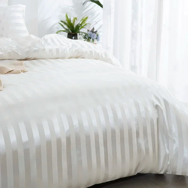 Satin Stripe Duvet Cover