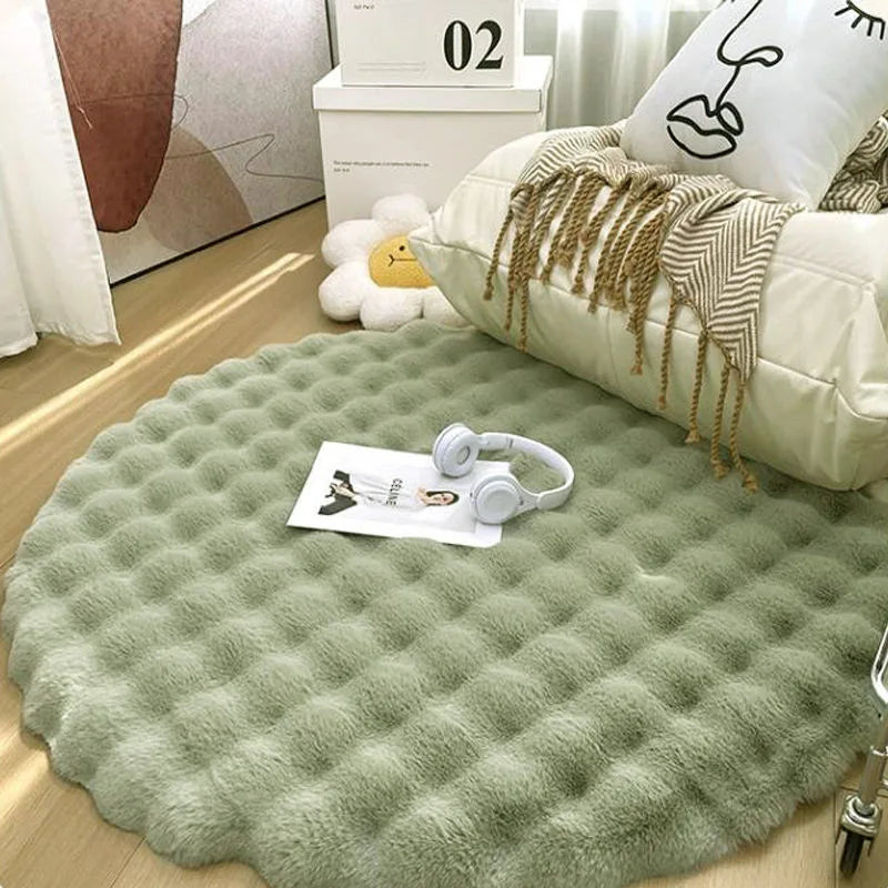 Round Solid Polyester Rug