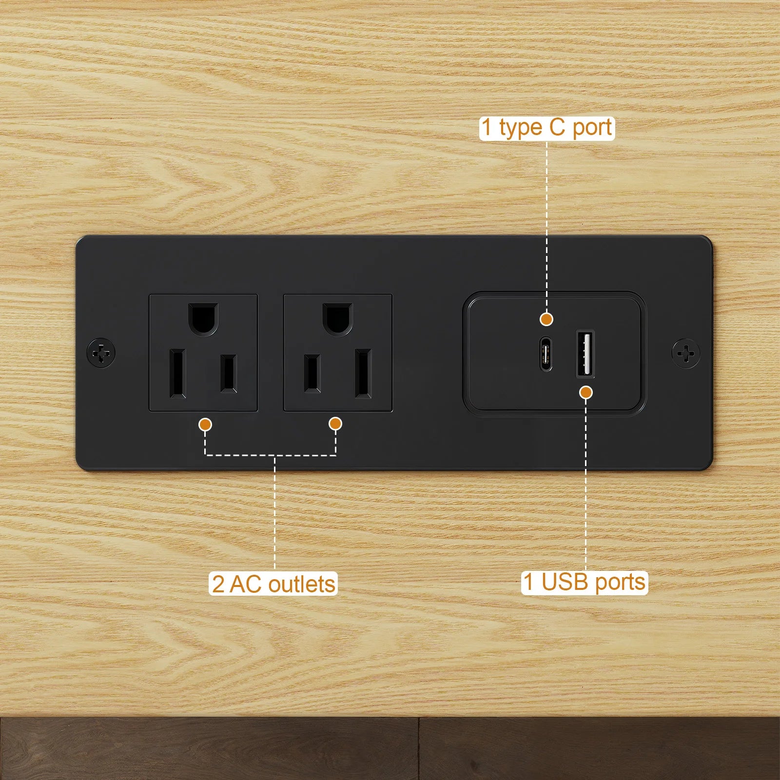 ONBRILL 69" TV Stand – Entertainment Center with Storage & Built-In Power Outlet