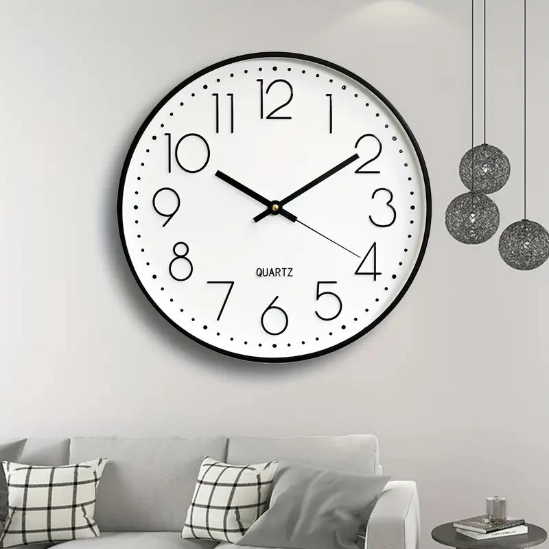 8-Inch Silent Plastic & Glass Wall Clock