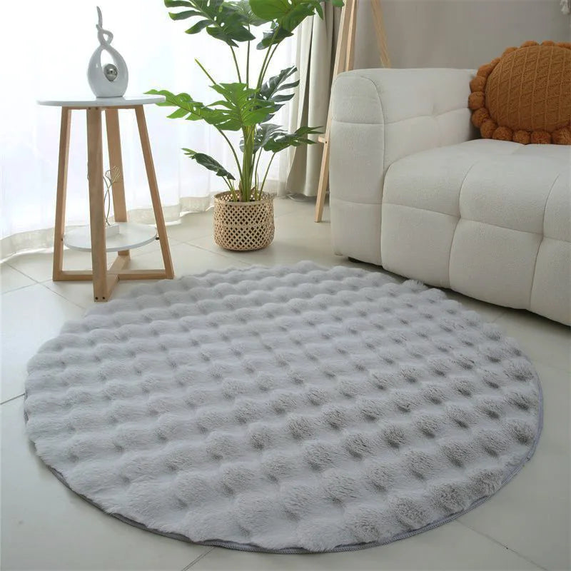 Round Solid Polyester Rug