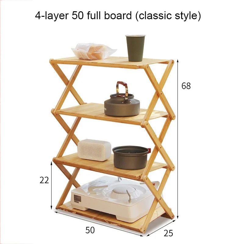 Camping & Outdoor Foldable Bamboo Rack