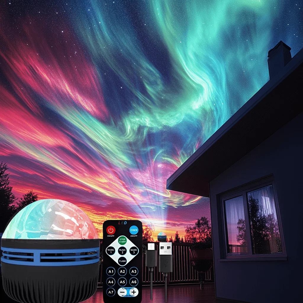 LED Night Light Starry Sky Projector - 7 Colors with Remote &amp; Auto Rotate