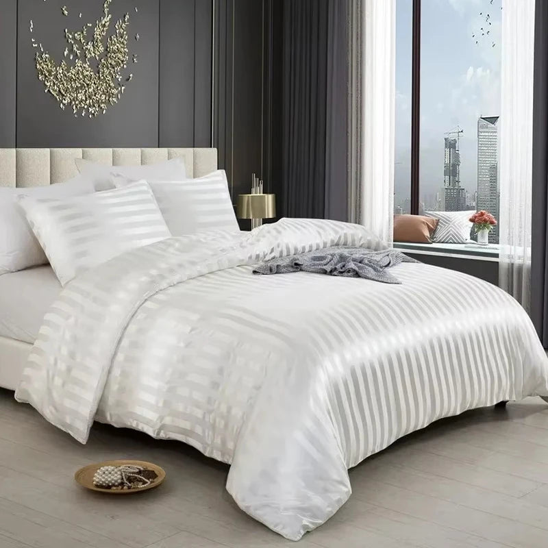 Satin Stripe Duvet Cover