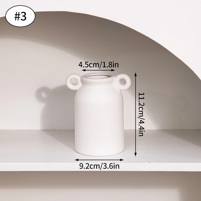 Elegant White Ceramic Decorative Vase