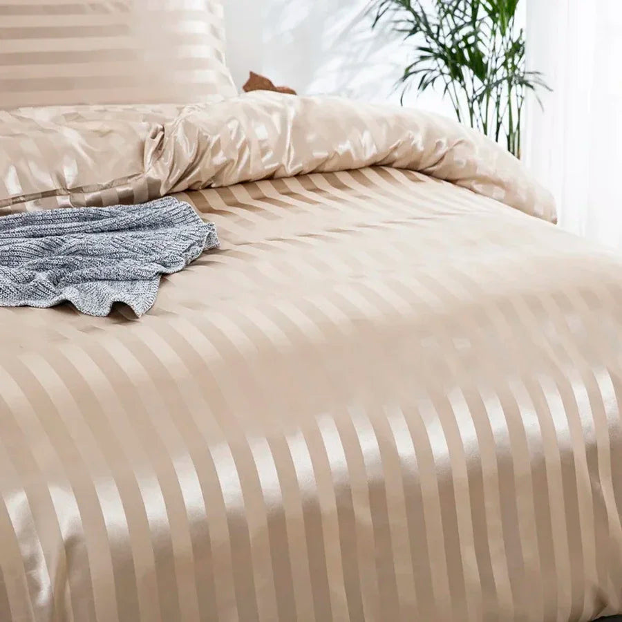 Satin Stripe Duvet Cover