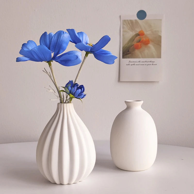 Elegant White Ceramic Decorative Vase