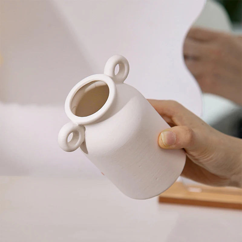 Elegant White Ceramic Decorative Vase