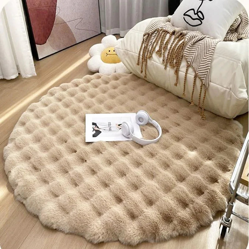 Round Solid Polyester Rug
