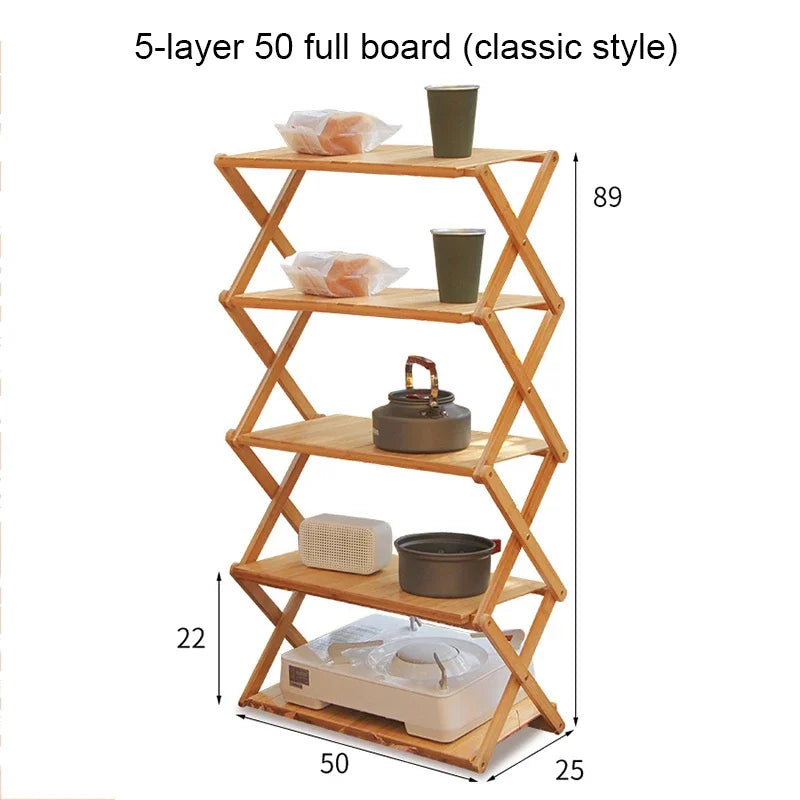 Camping & Outdoor Foldable Bamboo Rack