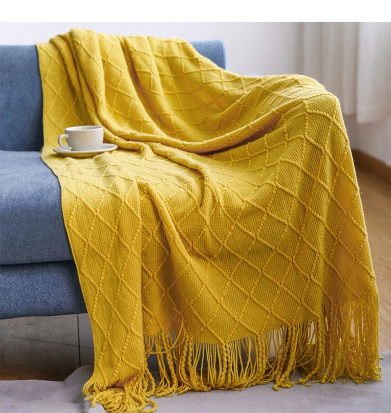 Acrylic Knit Throw Blanket