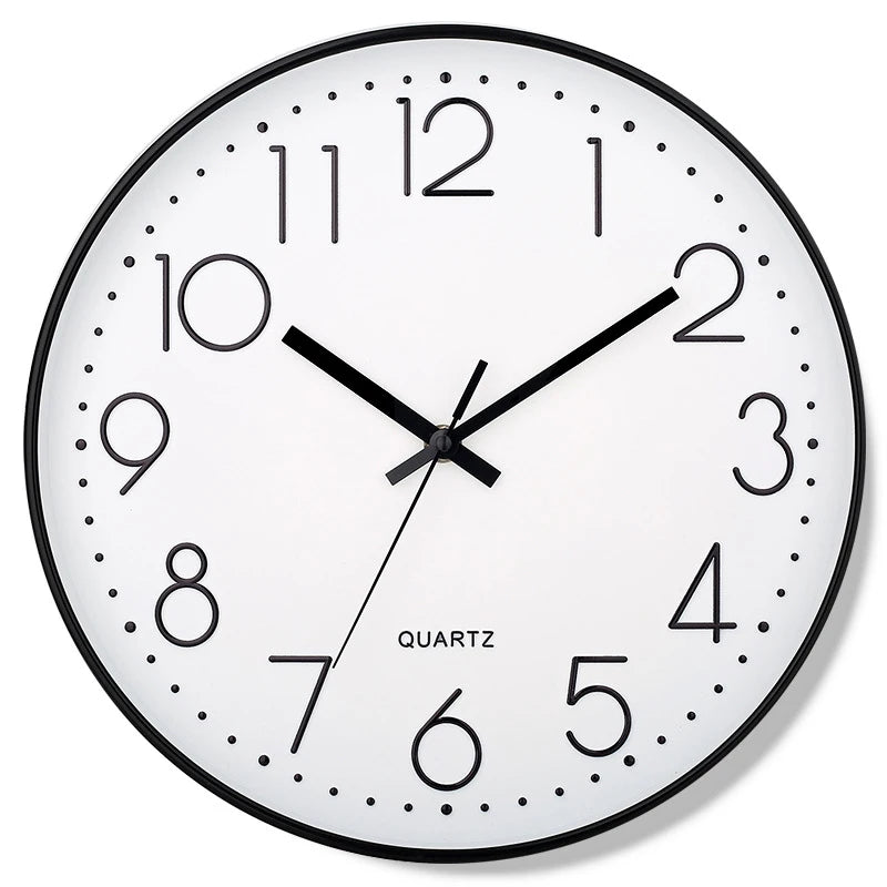 8-Inch Silent Plastic & Glass Wall Clock